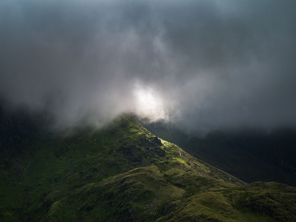 Welsh mountain with mist